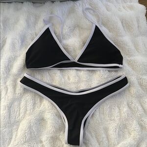 Stylish Black and White Bikini Set